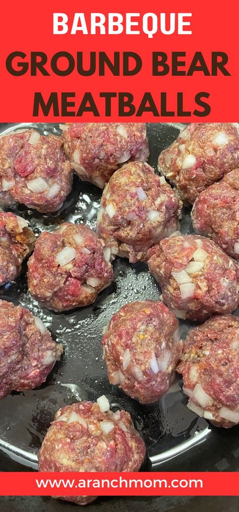 Use ground bear meat in these tasty meatball recipe! Tangy and so flavorful! Bear Meat Recipes Slow Cooker, Cooking Bear Meat, Ground Bear Recipes, Ground Bear Meat Recipes, Bear Sausage Recipes, Bear Meat Recipes, Bear Meat Recipe, Indigenous Recipes, Elk Meat Recipes