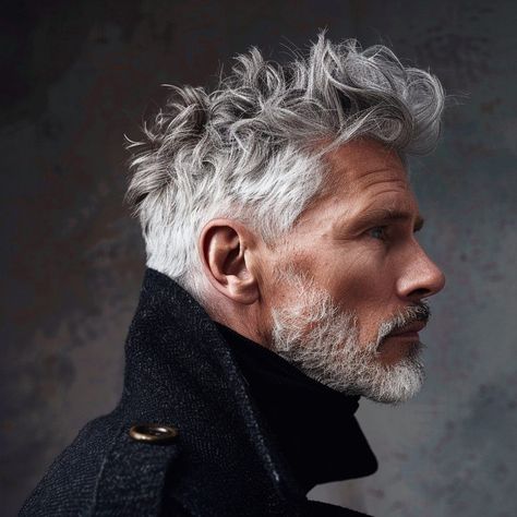 Older Mens Haircut Long On Top, Men's Hairstyles Long, Old Man Selfie, Gray Hair Men, Older Mens Long Hairstyles, Hairstyles For Gray Hair, Barba Hipster, Grey Hair Beard, Older Men Haircuts