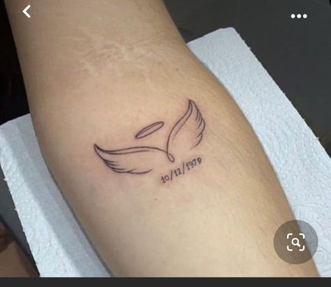 Date And Angel Wings Tattoo, Angel And Date Tattoo, Angel With Date Tattoo, Angel Date Tattoo, Angel Wings And Date Tattoo, Angel Wings Date Tattoo, Wings And Date Tattoo, Name Tattoo With Wings, Angel Tattoo With Date