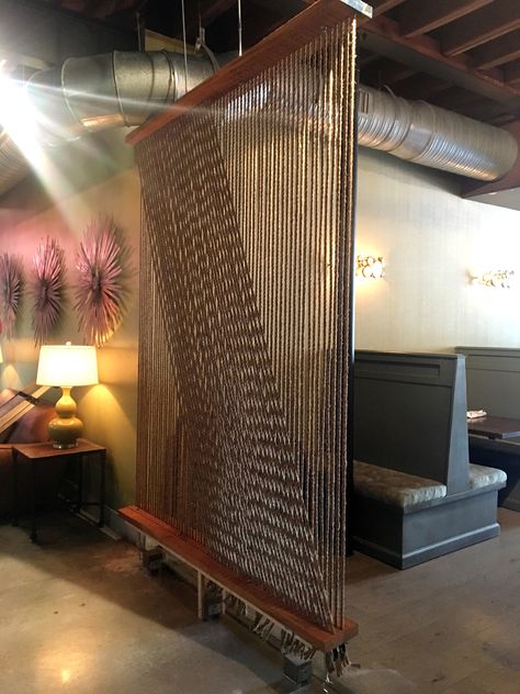 Rope Divider, Room Divider Rope, Rope Wall Divider, Rope Partition Ideas, Rope Room Divider, Container Van House, Modern Partition Walls, Pony Wall, Privacy Walls