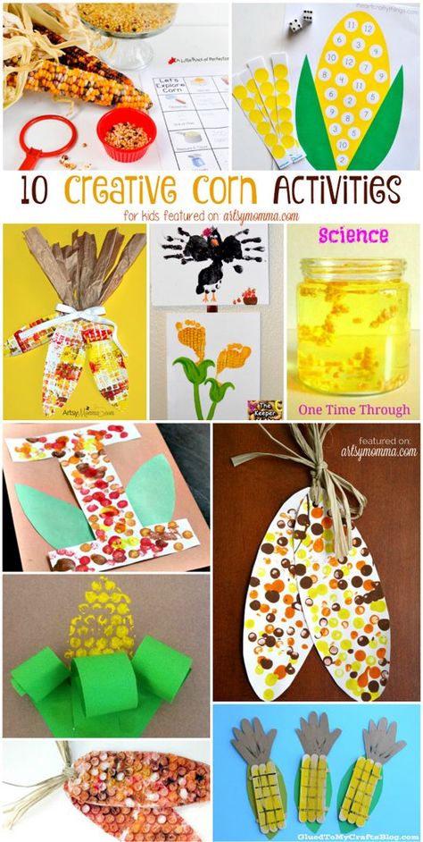 Fall Corn Craft, Corn Activities, Activities For Thanksgiving, Bubble Wrap Crafts, Corn Craft, Corn Painting, Harvest Crafts, November Crafts, November Activities