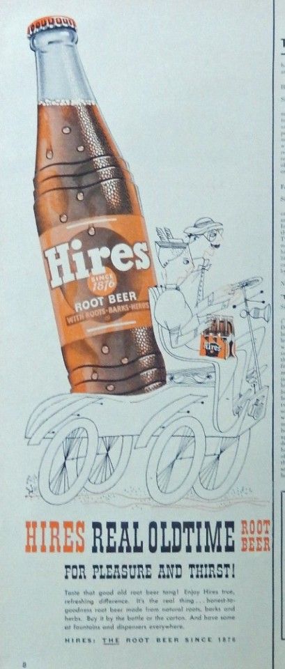 Hires Root Beer 50 s print ad full page color illustration real oldtime 1953 Life Magazine Art Hires Root Beer, Beer Ad, American Illustration, Color Illustration, How To Make Beer, 50s Vintage, Old Ads, Vintage Advertisement, Magazine Ads