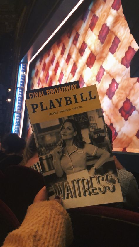 Waitress #3 8|21|2019 Lists Of Aesthetics, Waitress Broadway, Theatre Academia, Broadway Playbills, Performing Arts School, Theatre Life, Insta Ideas, Curtain Call, Theatre Kid