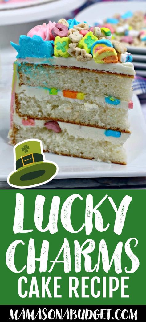 Lucky Charms Cake Recipe, Lucky Charm Birthday Cake, Lucky Charms Cake Ideas, Lucky One Birthday Cake, Lucky Charm Cake, Lucky Charms Recipes, Lucky Charms Cake, Charm Cake, St Patricks Day Cakes