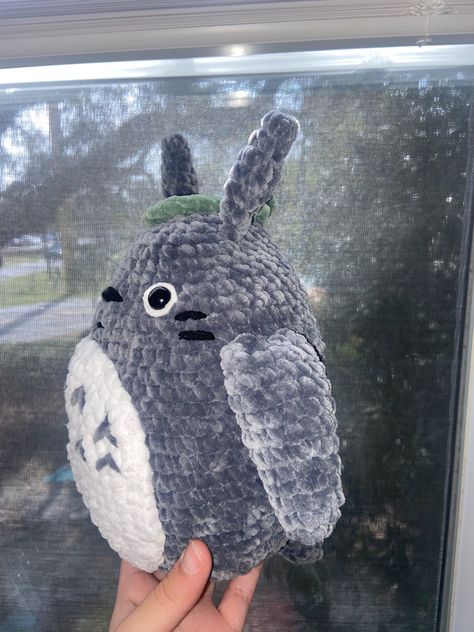 Totoro Plush Crochet Pattern, Demon Crochet Pattern Free, Totoro Crochet Plush, Crochet Studio Ghibli Free Pattern, Ghibli Crochet Pattern Free, Totoro Crochet Pattern Free, Anime Crochet Ideas, Ghibli Crochet Pattern, Ghibli Amigurumi