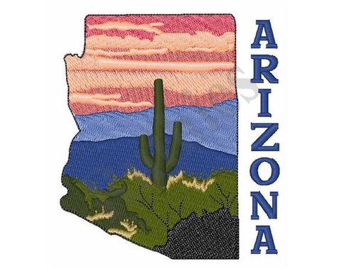 Arizona  Machine Embroidery Design | Etsy Quilting Software, Country Blue, Arizona State, Machine Embroidery Patterns, Cross Stitching, Embroidery Pattern, Machine Embroidery Design, Magazine Design, Fabric Scraps