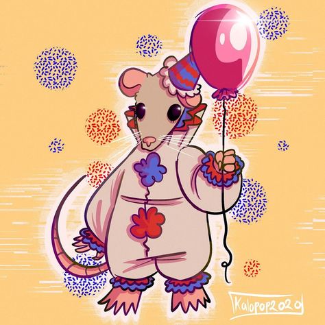 kipp/kipper🧸COMMISSIONS OPEN on Instagram: “rat clown :))))” Clown Rat Tattoo, Rat Fursona Art, Rat Clown, Clown Animals, Rat Fursona, Clown Fursona, Clown Pfp, Types Of Clowns, Rat Tattoo