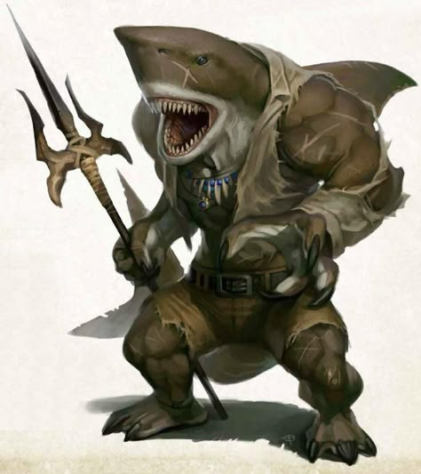 Wereshark - Sharkman - shark pirate - 12 - Skull & Shackles - Pathfinder Battles Shark Man, Shark Art, Fantasy Races, Fantasy Monster, Fantasy Warrior, Fantasy Rpg, 판타지 아트, Creature Concept, Monster Art