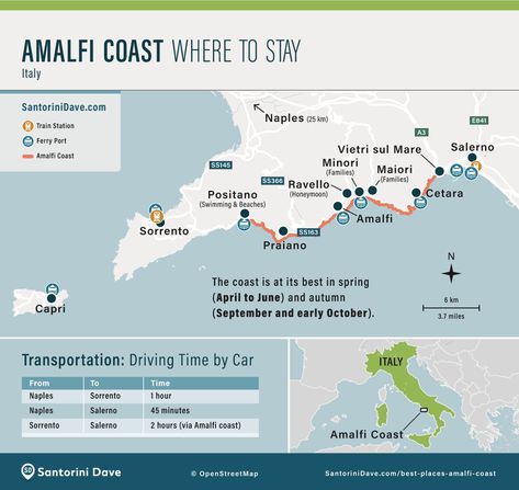 Amalfi Coast Italy Map, Costa Amalfi, Amalfi Coast Hotels, Italy Packing List, Positano Beach, Amalfi Coast Itinerary, Italy Trip Planning, Belmond Hotels, Honeymoon Hotels