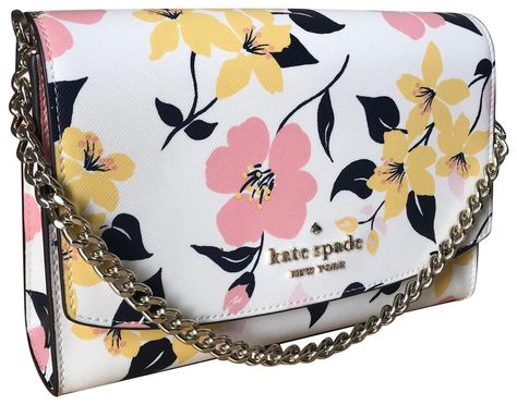 Kate Spade Floral Bag, Kate Spade Spring, Kate Spade Crossbody Purse, White Crossbody Bag, Bags Kate Spade, Girly Bags, Floral Bags, Fancy Bags, Luxury Purses