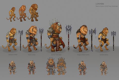 Lionman Art, Fantasy Race Concept Art, Race Concept Art, Lion Creature, Hero Villain, Egypt Concept Art, Fantasy Races, Creature Concept Art, Writing Ideas