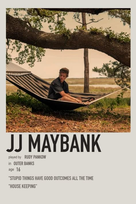 Jj Maybank Poster, Album Cover Wall Decor, Hunter Street, Minimalistic Poster, Pogue Life, Rudy Pankow, Jj Maybank, Popular Tv Series, Photo Boards