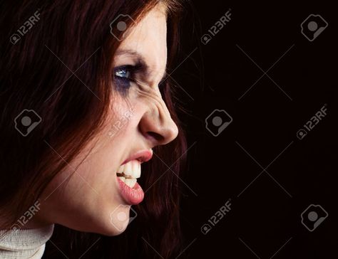 Black Background Portrait, Angry Woman, Mad Face, Facial Expressions Drawing, Angry Eyes, Angry Expression, Angry Women, Angry Girl, Face Profile