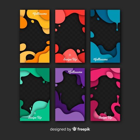 Abstract instagram stories template pack | Free Vector #Freepik #freevector Abstract Web Design, Abstract Shapes Art, Social Media Story Design, Story Design Ideas, Media Design Graphics, Abstract Vector Art, Story Format, Insta Design, Colorful Template