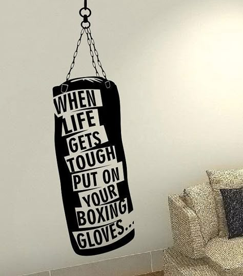 When life gets tough, put on your boxing gloves. Home Gym Boxing, Kickboxing Gym, Hobbies Quote, Boxing Punching Bag, Gloves Boxing, Boxe Thai, Punch Bag, Best Workout Routine, When Life Gets Tough