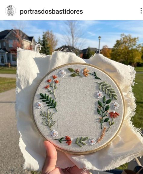 Embroidery Patterns For Mom, Hand Embroidery Picture Frame, Hand Embroidery Photo Frame, Embroider Picture Frame, Embroidery Square Frame, Embroidery Picture Holder, Embroidered Photo Frames, Embroidered Picture Frame, Polaroid Embroidery Frame