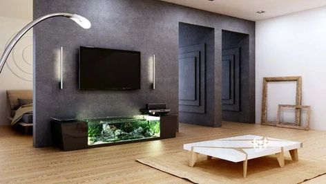 Aquarium Under Tv, Aquarium For Home, Aquarium Interior, Homemade Aquarium, Aquarium Table, Restaurant Exterior Design, Under Tv, Tv Unit Decor, Small Bathroom Sinks