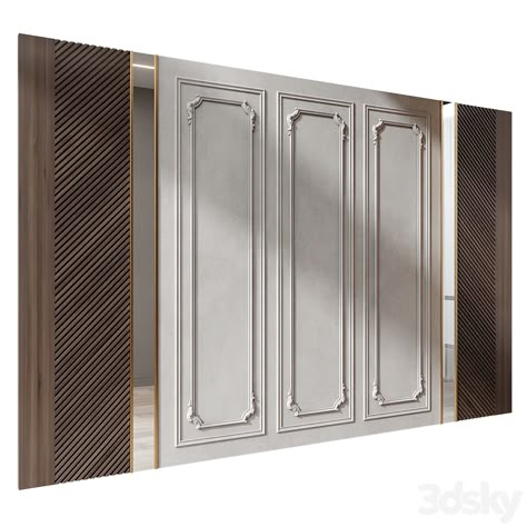 Wall Panel Decor 138 - Other decorative objects - 3D model Bedback Panelling, Wall Penal, Classic Wall Panel, Wooden Wall Cladding, Wall Cladding Designs, Wall Molding Design, Living Room Panelling, Bed Back Design, Modern Classic Interior