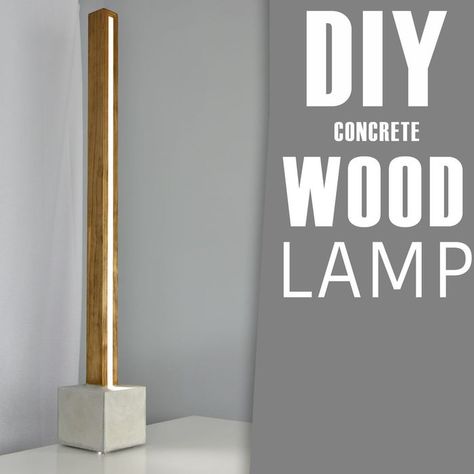 DIY Concrete and Wood LED Floor LAMP : 6 Steps (with Pictures) - Instructables Diy Lamp Stand, Wall Lamps Diy, Lamp Concrete, Diy Floor Lamp, Concrete And Wood, Farmhouse Lamps, Concrete Lamp, Lamp Stand, Wood Floor Lamp