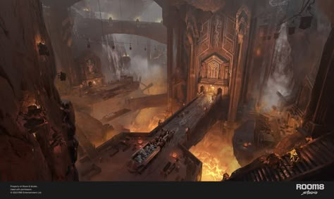 Dwarven City, Lotr Movies, Interior Concept Art, Location Inspiration, Fantasy City, Fantasy Places, Fantasy Map, High Fantasy, Warhammer Fantasy