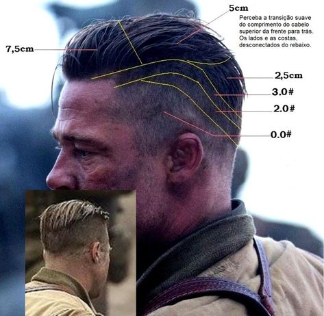 Brad Pitt Fury Hair, Brad Pitt Fury Haircut, Fury Haircut, Brad Pitt Fury, Kinds Of Haircut, Mens Hairstyles With Beard, Gents Hair Style, Mens Hairstyles Thick Hair, Beard Hairstyle