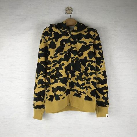 BAPE Men's & Women's Yellow and Black shark caom hoodie Black Shark, Bape Men, Yellow And Black, Men And Women, Tags, Yellow, Closet, Black