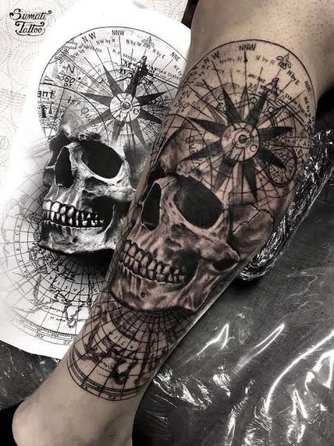 Pirate Skull Tattoos, Voll Arm-tattoos, Nautical Tattoo Sleeve, Skull Art Tattoo, Pirate Tattoo, Skull Sleeve Tattoos, Skull Sleeve, Men Tattoos Arm Sleeve, Cool Arm Tattoos