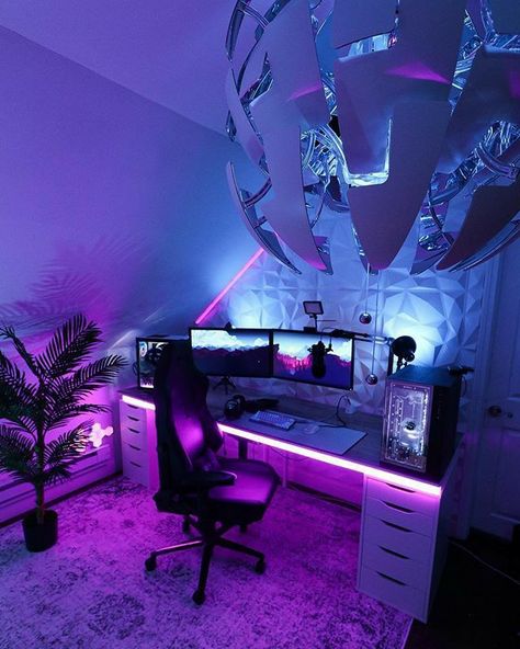 Game Setup, Best Gaming Setup, Computer Gaming Room, Setup Gaming, Gamer Setup, Gamer Room Decor, Pc Gaming Setup, Video Game Room Design, Video Game Rooms