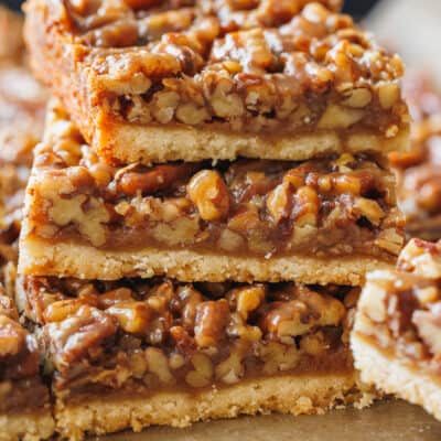 Pecan Pie Bars Recipe - NatashasKitchen.com Vegan Pecan Pie Bars, Pecan Bar, Pecan Bars Recipe, Pecan Pie Bars Easy, Pie Bars Recipe, Easy Shortbread, Pecan Pie Bars Recipe, Vegan Pecan Pie, Pecan Desserts