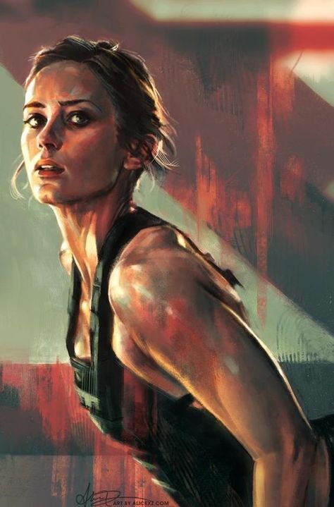 Emily Blunt | Edge of Tomorrow | 2019-10-22 Edge Of Tomorrow, Movie Art, Portrait Art, Portrait Painting, Female Art, Art Digital, Digital Painting, Fantasy Art, Cool Art