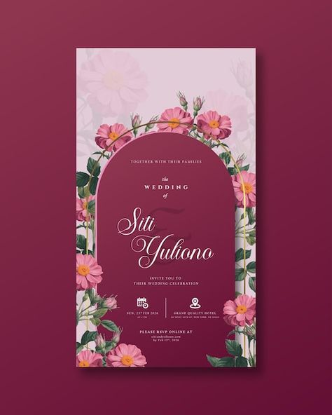 Red Geometric Background, Red Flower Watercolor, Wedding Invitation Vector, Red Wedding Invitations, Friends Card, Digital Wedding Invitations, Watercolor Red, Flower Watercolor, Flower Invitation