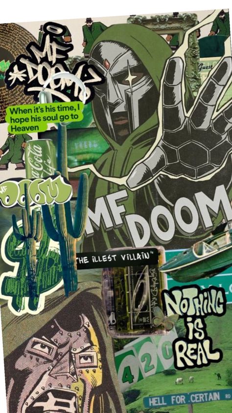 Mfdoom Wallpapers, Iphone Wallpaper Vintage Green, Mf Doom Costume, Good Phone Wallpapers, Mf Doom Wallpaper Iphone, Phone Backgrounds Green, Damn Wallpaper, Mr Doom, Cool Aesthetic Wallpaper