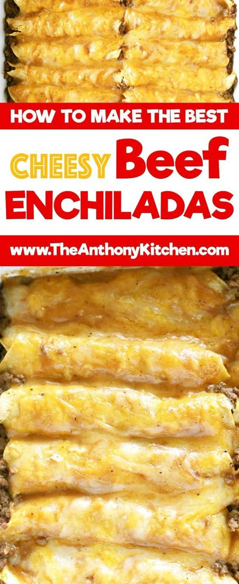 Tex Mex Beef Enchiladas, Pho Crockpot, Rotel Enchiladas, Best Enchiladas Ever, Best Beef Enchilada Recipe, Homemade Beef Gravy, Casserole Enchilada, Easy Beef Enchiladas, Beef Enchilada Recipe