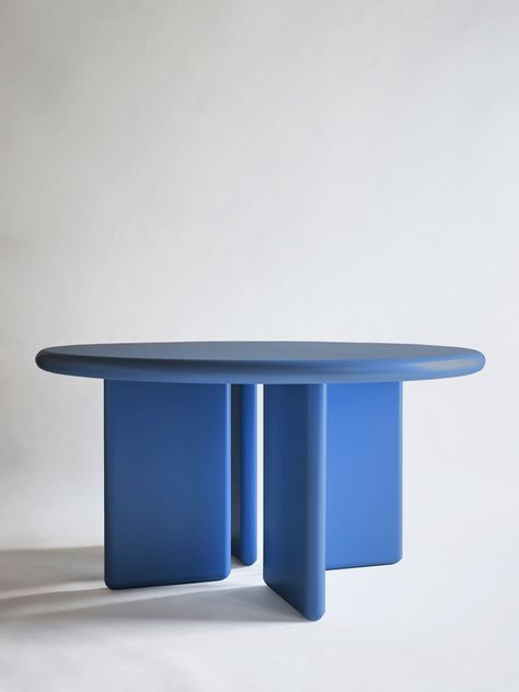 Round Dining Table Diy, Chunky Dining Table, Gustaf Westman, Interior Design Dining Room, Blue Furniture, Futuristic Interior, Blue Table, Classic Furniture, Flipping Furniture