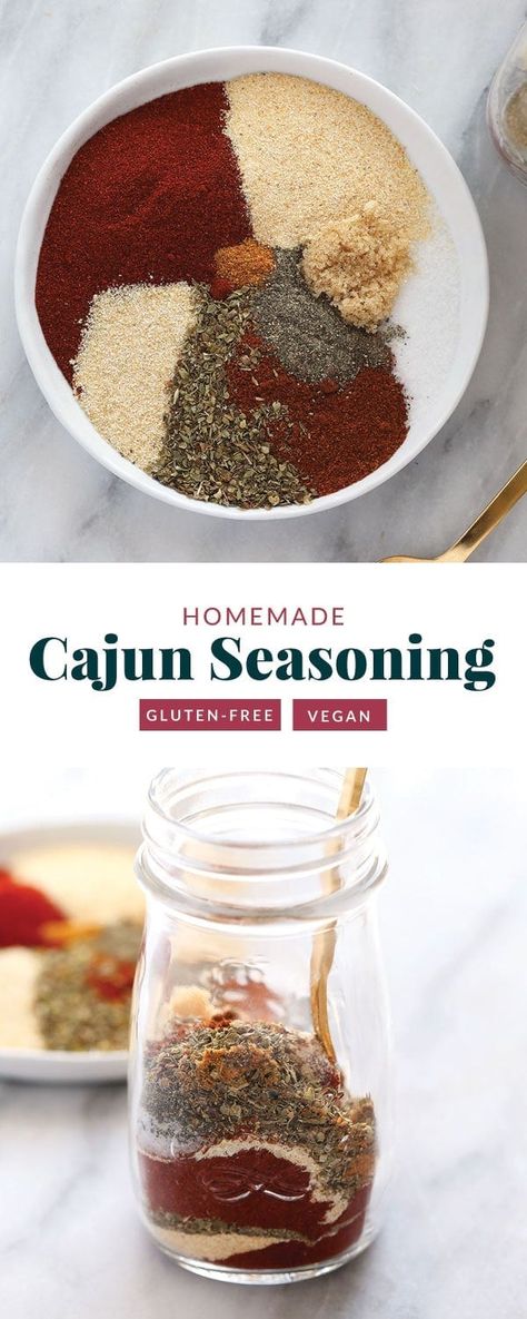 Ditch the store-bought cajun spice blend for this homemade cajun seasoning that is perfectly savory and spicy with a touch of sweetness. And comes together in just 9 ingredients you likely have in your spice cupboard already! Cajun Seasoning Recipe, Louisiana Dishes, Cajun Spice Mix, Man Recipes, Homemade Cajun Seasoning, Cajun Spice, Spice Mix Recipes, Homemade Spice Blends, Seasoning Recipe