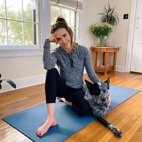 Self Love Yoga, Yoga With Adriene 30 Days, Yoga With Adrienne, Adriene Mishler, Yoga With Puppies, Yoga Downward Dog, Yoga With Adriene, Dog Doing Yoga With Owner, Yoga Mom