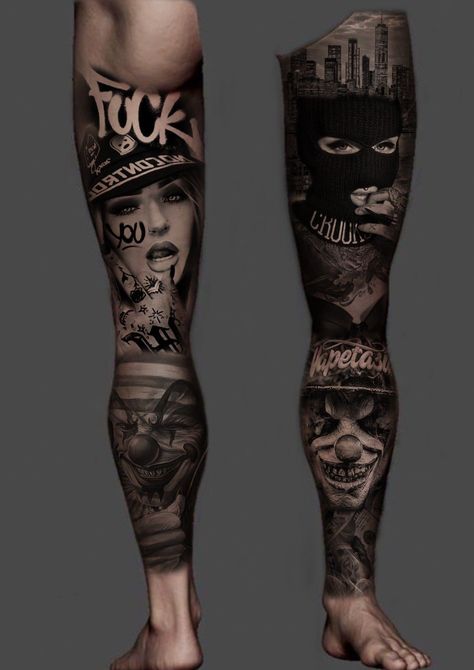 Full Leg Sleeve Men, Full Leg Tattoo Design For Men, Tough Tattoos For Men, Full Leg Tattoos Men's, Full Leg Tattoo Design, Black And Grey Leg Sleeve, Chicano Leg Sleeve, Leg Sleeve Tattoo Men Full, Full Leg Tattoo Men