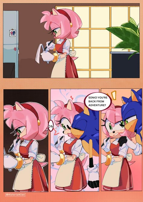 Sonamy Amy And Sonic, Amy X Sonic, Sonamy Comics, Sonic Anime, Sonamy Comic, Sonic X Amy, Sonic Comic, Sonic The Movie, Sonic Amy