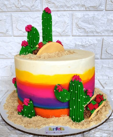 Cactus Birthday Cake, Party Tacos, Cactus Birthday, Talavera Design, Cactus Cake, Fiesta Cake, Cake Designs Images, Birthday Cake Ideas, Image Ideas