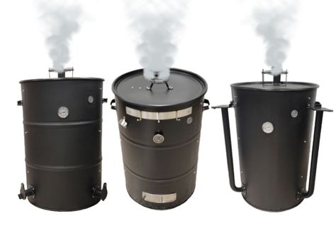 My smokers are available in hi temp black or silver powdercoat and range in price from $350-$800. Contact me on Facebook or Instagram for more details or to order. Uds Smoker, Ugly Drum Smoker, Drum Smoker, 55 Gallon, Patio, Patios