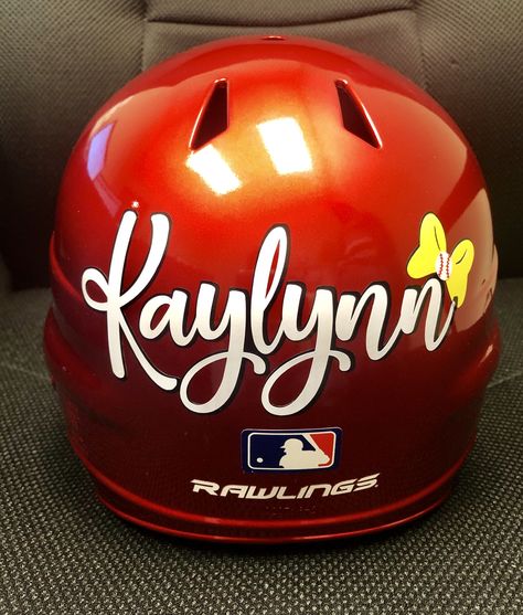 Personalized Softball Helmet, Softball Helmet Decals Vinyls, Softball Helmet Designs, Softball Helmet Decals, Softball Snacks, Baseball Helmet Decals, Girls Softball Shirts, Softball Apparel, Tball Mom