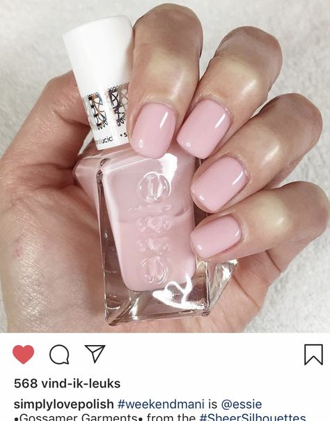 Essie Gossamer Garments, Natural Nails Manicure, Nail Swatches, Essie Gel Couture, Gel Couture, Essie Gel, Casual Nails, Short Acrylic, Polish Colors