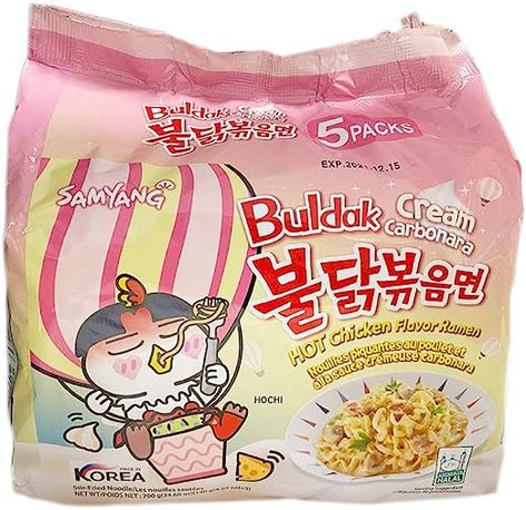 Samyang Buldak Cream Carbonara Hot Chicken Flavor Ramen Pack of 5 Samyang Carbonara Cream, Spicy Chicken Ramen, Samyang Food, Samyang Ramen, Samyang Buldak, Korean Instant Noodles, Buldak Ramen, Fried Ramen, Hot Chicken Flavor Ramen