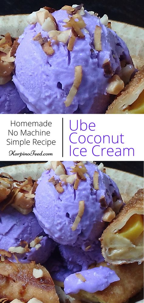 Shanghai Lumpia, Filipino Ice Cream, Ube Ice Cream, Lumpia Recipe, Filipino Dessert Recipes, Ube Recipes, Ice Cream Recipes Machine, Filipino Food Dessert, Filipino Dessert