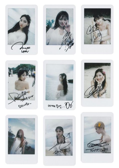 TWICE Summer Nights Monograph 🆂🅲🅰︎🅽 (pc set) Apps For Teens, Twice Fanart, Photo Card Template, Harry Styles Wallpaper, Polaroid Photos, Twice Kpop, Scrapbook Printables, Set Me Free, Album Design