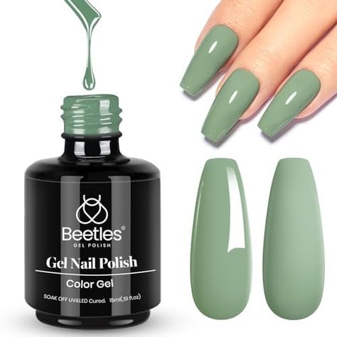 Eucalyptus Pastel Green Nail Polish, 15ml Emerald Olive Sage Green Gel Polish, Soak Off U V LED Nail Lamp Gel Polish Nail Art Manicure Salon DIY Birthday Nail Designs, Trendy Nail Polish, Mint Green Nails, Chic Nail Designs, Gel Polish Nail Art, Green Nail Designs, Green Nail Polish, Green Nail, Nail Stuff