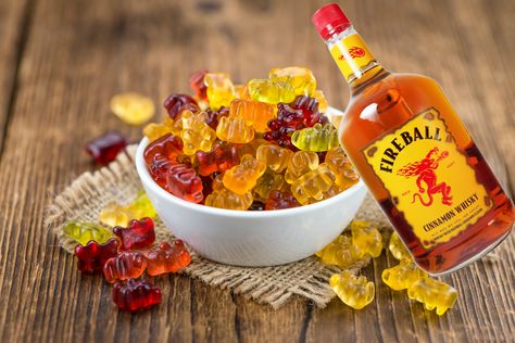 What you’ll need:  – pack of your favorite gummy bears/worms (stick to a regular-style. no weird flavors, or sour ones)  – a container/Tupperware  – Fireball Whisky   – Apple Flavored Vodka (Optional) Booze Soaked Gummies, Drunken Gummy Bears Recipe, Fireball Gummy Bears, Fireball Gummy Bears Recipe, Fireball Gummies, Gummy Bears Soaked In Vodka, Fireball Whiskey Recipes, Vodka Gummy Bears, Alcohol Candy