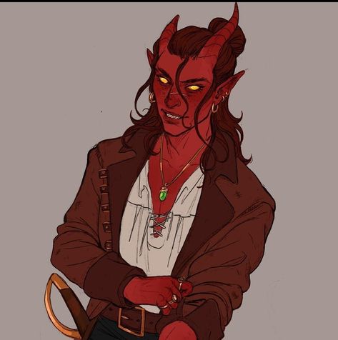 Demon Reference Character Design, Tiefling Drawing Reference, Alien Art Character Design, Male Tiefling Character Art, Skeletal Character Design, Half Tiefling Half Human, Red Tiefling Male Art, Dnd Character Design Tiefling, Tiefling Hairstyles