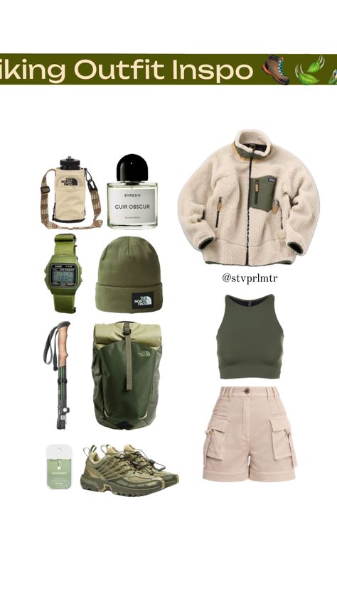 Experience the nature #hiking #hikingaesthetic #green #outfitcheck #popular #girlie #outfitideas #preppy #outfit #outfitaesthetic #outfitinspo Outfit Shuffles, Nature Hiking, Dressy Casual Outfits, Hiking Aesthetic, Camping Outfits, Preppy Outfit, Fish Camp, Hiking Outfit, The Nature