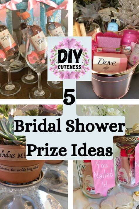 5 Bridal Shower Prize Ideas Pamper The Bride Shower Ideas, Bridal Shower Diy Favors, Bridal Shower Games Gifts For Guests, Bridal Shower Gift Ideas For Games, Bridal Party Game Prizes, Bridal Shower Prizes For Games Gift Ideas, Bridal Shower Party Gifts Prize Ideas, Bridal Shower Games Gifts, Bridal Shower Prize Baskets Ideas